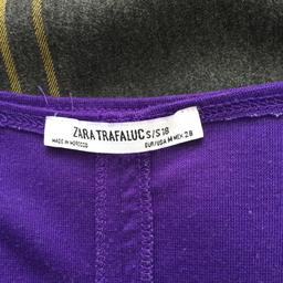 Zara purple summer fitted dress size M small split at back