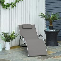Sun Lounger Reclining Chair Portable Armchair with Pillow for Garden Patio Outside Aluminium Frame, Khaki
Collection st2