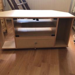 Beech effect tv unit
With glass doors
Drawer at the bottom for storage