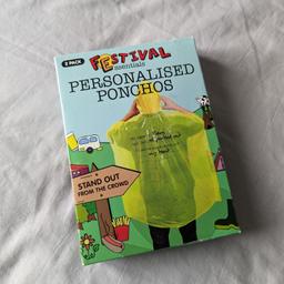 New 2 Pk Personalised Ponchos 
Great for Festivals or Camping
