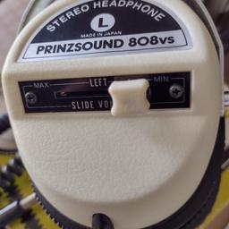 Prinzsound stereo headphones. 808vs. wide frequency range. Padded adjustable headband. ancient but like new
hardly been used. £10 ono