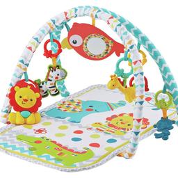 Fisher-Price Carnival 3-in-1 Musical Activity Baby Gym

Take-along lion with short & long play music modes and fun sounds.
Two soft overhead arches—designed for easy fold 'n go portability.
Move linkable toys around the arches or take them on-the-go.
Machine-washable padded mat.
Helps baby develop fine motor skills, gross motor skills, problem solving skills and more. Music, fun sounds and bright colours give baby's senses a boost.
• Suitable from birth.
• Size H41, W50, D81cm.
• Playmat care instructions: machine washable.
• Batteries required 2 x AA (not included).

Collection from B20 Perry Barr Area only.