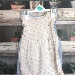THIS IS FOR A BUNDLE OF GIRLS CLOTHES

3 X ROMPER SUITS FROM GEORGE - ONE BEIGE WITH SMALL WHITE FLOWERS - ONCE CREAM WITH SMALL BLACK DOTS - ONE PALE BLUE WITH SMALL WHITE SPOTS - new without tags