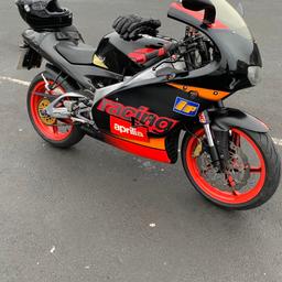 Selling my 2004 Aprillia RS125 full power.

2 stroke

Has oil pump blanking plate so mix oil in tank, safest way.

Arrow exhaust system

K&N filter

Numerous extras.

Selling as spares or repair as took it off road on SORN.

Cash buy no time wasters.
