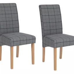Pair of Skirted Dining Chairs -Grey & Blue Check

💥New/other. Flat packed in the box💥

2 chairs supplied.
Size H95, W44, D54cm.
Seat height 45cm.
Timber frame with beech legs.
Fabric seat pad.
Self-assembly - 1 person recommended.
Max user weight per chair 130kg.
Individual chair weight 7.5kg

💥Check our other items💥