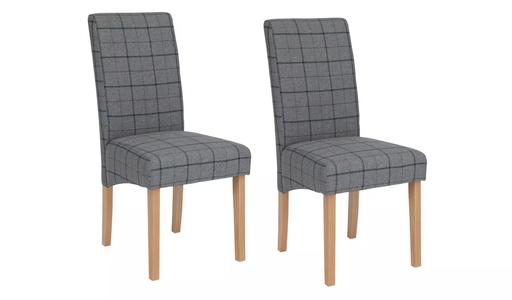 Buy & Sell West Yorkshire Bradford - Photos for Pair of Skirted Dining Chairs-Grey&Blue Check