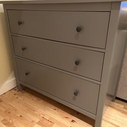 IKEA Hemnes chest of 3 drawers. Grey colour. Used but in pretty decent colour.