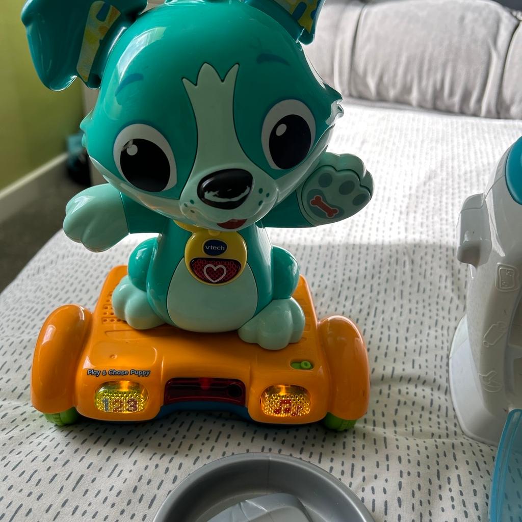 Selling a Vtech chase and play puppy, leap frog mini kitchen and a play and grow elephant shape sorter. All pieces are there and there in good condition.