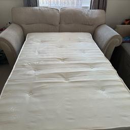 There are two identical beige well kept sofas.
From none smoking and pet free home.
Both sofas are three seaters. One sofa is a sofa-bed with a double bed pull out system, the bed has only been used twice.
The mattress for the bed is already included and folds into the sofa. If you want to purchase just one sofa- this can be up for discussion. Any inquiries don’t be afraid to ask!!

For collection only 

Defects: the zipper for two of the cushions are broken.