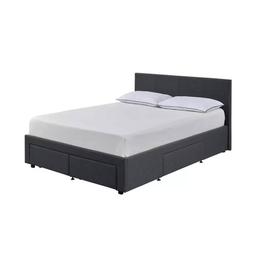 Habitat Heathdon 4 Drawer Double Fabric Bed Frame - Grey

Matress not included

💥New/other. Flat packed in the box💥

Part of the Heathdon collection.
Upholstered frame.
Base with sprung wooden slats.
4 storage drawers.
Storage capacity: 210 litres.
Size W149.5, L200, H90.5cm.
Height to top of siderail 35cm.
5cm clearance between floor and underside of bed.
Drawer size H22, D56cm.
Weight 63kg.
Total maximum user weight 220kg

💥Check our other items💥