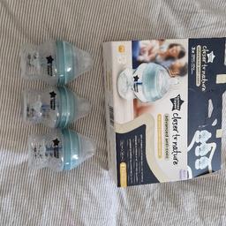 Tommee Tippee bottles x3
Anti colic
1 bottle used twice
as new in box