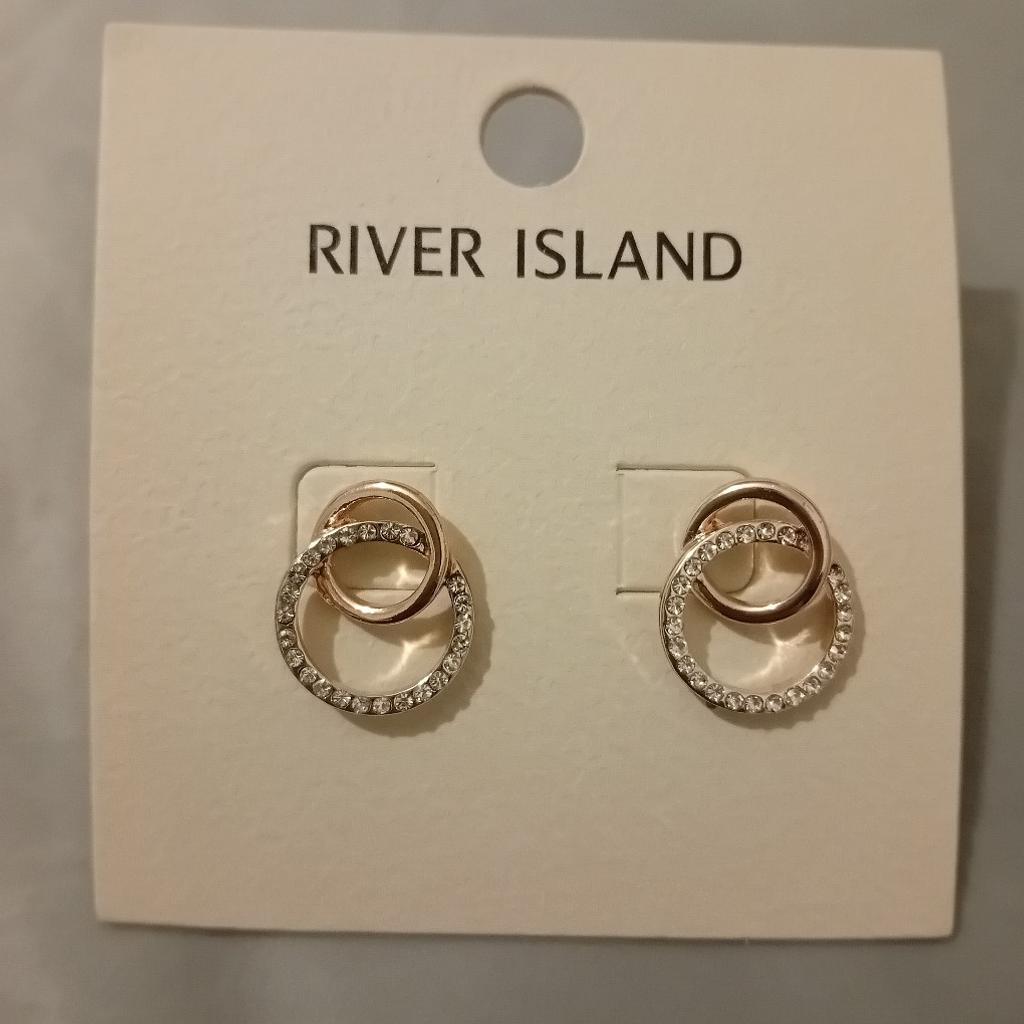 New River island earrings gold and Sparkly stones. collection willenhall wv12 area