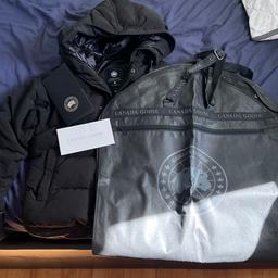 Canada goose MacMillan
100% authentic ✅
Comes with original bag 💼
Comes with the warranty card 💳
Comes with the envelope where the receipt 🧾comes in but I have unfortunately lost it

The reason I’m selling this jacket is due to the fact that is a small and it’s a bit small on me right now. However this jacket has really kept me warm and comfy when is cold and even when is not cold it doesn’t get me hot just cozy. It has been taken to the dry cleaners so it’s clean. No damage done to it✅
Price is negotiable and please don’t hesitate to contact me through here to talk about the jacket!

Thanks