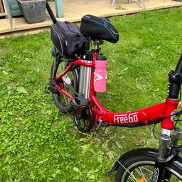 Get out and about this summer with a FreeGo 3 fold Electric Bike, easy to fit into a car, is in excellent condition and having the benefit of a brand new battery and is ready to go, I still have the old battery and all the keys