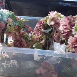 selection of artificial flowers from a wedding