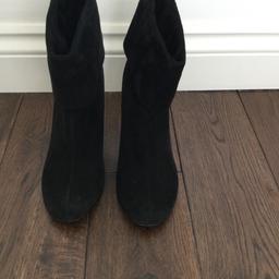 Pied A Terre Black Suede Ankle Boots Size 3 heels need reheeling