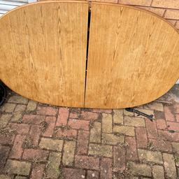 Oak dining table extendable 4-6 seater comes with 3 leather chairs I can do delivery for little charge pick up from Moseley 07752525272