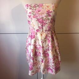 #sommerkleid #minikleid #blumenmuster #pink #rosa #cremefarben #nureinpaarmalgetragen