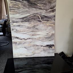 Large wall art in excellent condition. Not used since bought. Will fit nicely in living room, office, reception or bedroom. Can be hung horizontally or vertically.