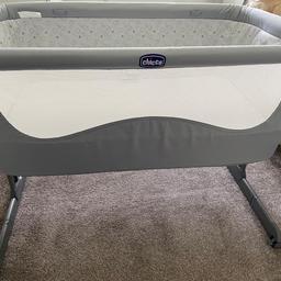In excellent condition, from a smoke and pet free home. Includes bedside straps which haven’t been used. Comes with mattress protector and sheets. Cleaned and sanitised. Collection only.

Features

⭐️Colour: Grey
⭐️Suitable from birth to 6 months
⭐️3in1 Crib - Bedside Crib, Stand-alone crib & Travel Crib
⭐️Foldable drop side
⭐️6-Height Positions
⭐️Adjustable tilt for reflux & congestion
⭐️Safety harness for secure fastening to bed
⭐️Mesh Window
⭐️Easy to assemble and use
⭐️Includes Mattress and Travel Bag