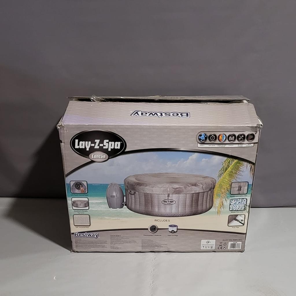 Lay-Z-Spa Cancun AirJet 4 Person Hot Tub

🔶New/other. Flat packed in the box🔶

Hard top safety cover
Comfortably fits up to 4 adults
120 air jets
40°C rapid heating system
Grey rattan printed design
Requires 13A socket.
2.05 kw heater.
669 litre water capacity.
Size: Depth 180, Width 180, Height 66, Diameter 180cm

🔶Check our other furniture🔶