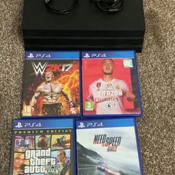 Comes with all cables for console
2 chargers for the controller
FIFA 20
GTA V
Need for speed rivals
WWE 2K17