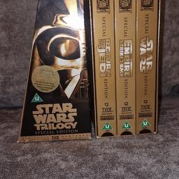 ⚠️COLLECTORS ITEM ⚠️
Star Wars Trilogy Special Edition VHS
Unused Bought As Collectors Item
Box Is Slightly Damaged (As seen in photo)
Open To Sensible Offers 
Smoke And Pet Free Home
Collection Bradford