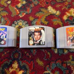 For sale Nintendo n64 with 3 games including 007 golden eye, duke nukem, extreme G, plus 2 controllers. Comes with all cables, very good condition £150ono