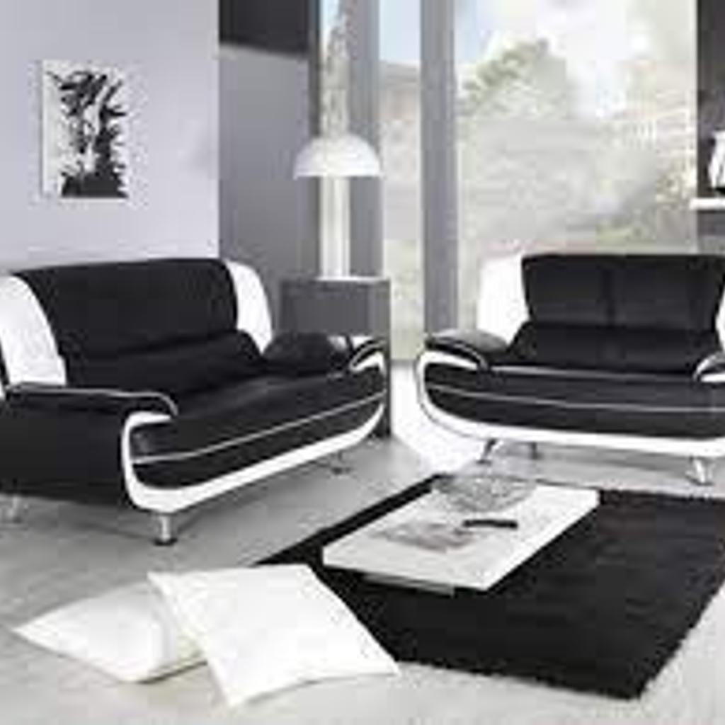 Brand New Elegant Style Carol Leather sofa in a beautiful three tone design in Black/Red, or Black/White. Brand New Solid Wood Construct -Chrome Legs -Seat Type: Foam and spring

 COLOR:
Black &Red
Red White & black

DIMENSIONS:
3 seater size w:190cm,L82cm
2 seater size w ; 160cm ,L82cm
Dimensions for Corners:
Each Arm Length: 210 cm,
Depth: 92 cm, Height from floor: 90 cm,
Height floor to seat: 44 cm,
Seat depth 53 cm
Cash on delivery
More information contact me Whatsapp +447752286680