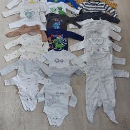 17 full sleeves vests 
10 next baby grows 
all in very good condition pet and smoke free collection in redditch or can post for cost no time