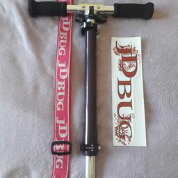 JD Bug Scooter Chrome T-Tube with Spring Loaded Handlebars and Grips. Purple Steering Tube with Quick Release Clamp and Collar Clamp. Also included is the Pink and White Carrying Strap and a Burgundy and White Footplate Sticker. Collection Only. B90 4XA. No Returns or Refunds. Urgent collection advised as item remains for sale till payment is received.