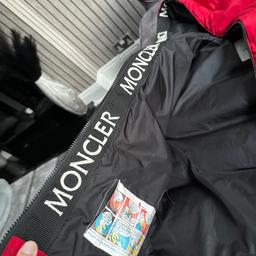 Red moncler coat unisex age 11/12  like new lots of details £50 ono