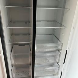 In VGC clean ready to go
Used it as a spare fridge freezer in lockdown
Now no longer needed
1 side is a full freezer the other a fridge . It is well sectioned to divide foods

Come and have a look
Will respond to reasonable offers only

Can help to arrange a van as long as you pay the van fees

A small deposit of £50 will secure it until you are ready to collect it in 2 weeks time max