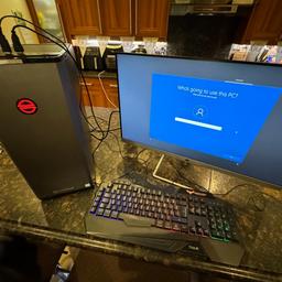 Pc specialist vortex gr gaming pc, including a new chipset which had been installed (i5-9400f) from an i3. Includes keyboard,mouse and a hp monitor..
Buyer to collect from WV11.....any questions please ask me ..