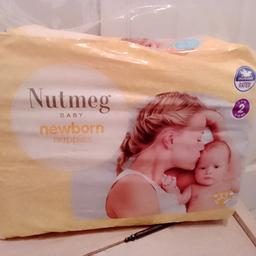 nutmeg nappies size 2 pack of 33 - new £1-50