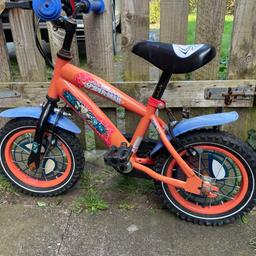Used bike for kids - Spiderman themed.

High quality and sturdy.

Comes with 2x stabilisers.

Age range 2 to 5 years but mainly depends on height.

Can deliver locally for a small fee.