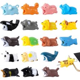 18Pcs Cute Animal Cable Protector,Animals Cables Silicone Protector Bite, Cable Break Protection for Usb Charging Cable Protector Compatible With Iphone, Android