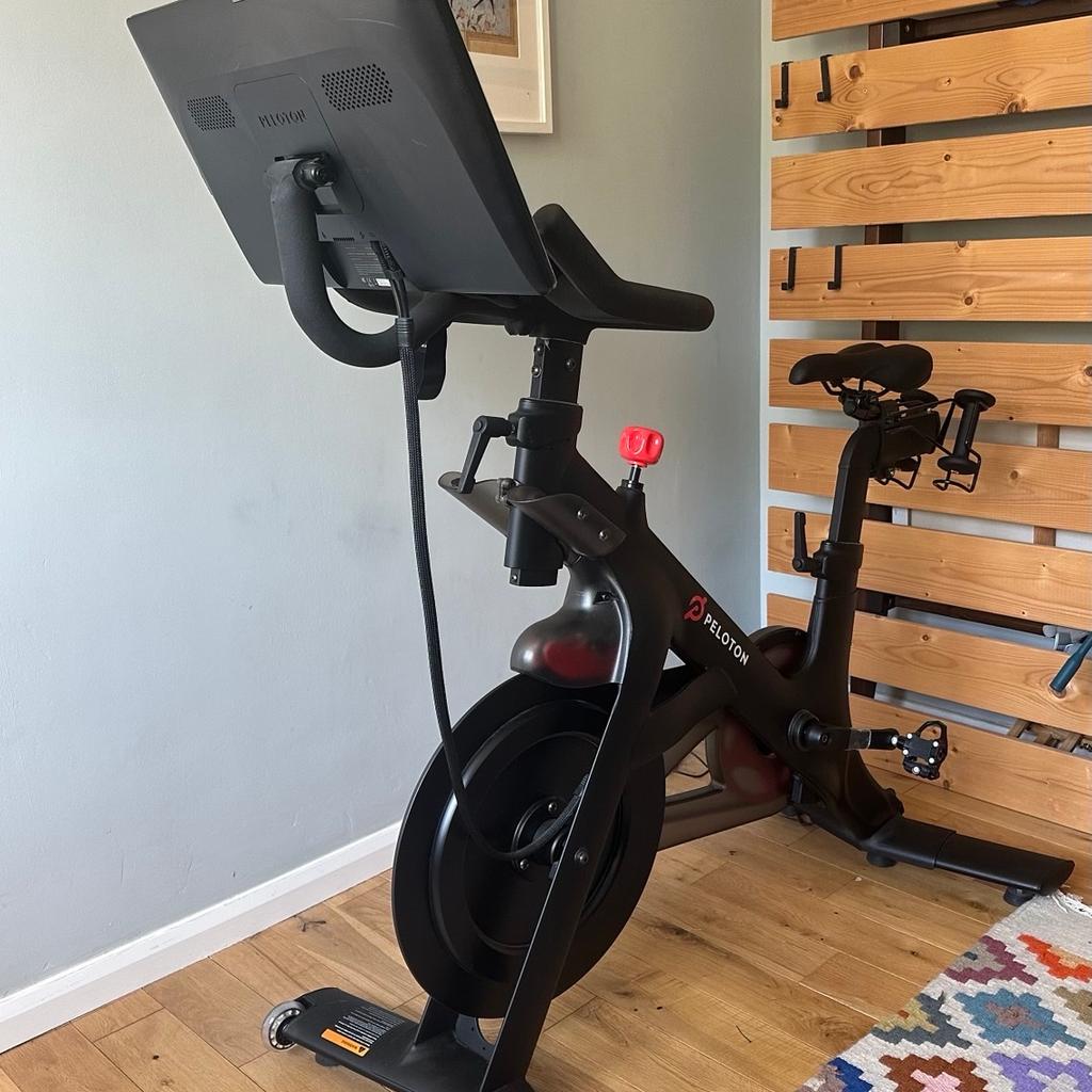 Peloton exercise bike - Moderately used since we bought it in the COVID Lockdown. Comes with 2 small black Peloton 3lb/1.4kg Dumbbells & ear phones.
Condition is as in photos.
Collection only, the bike is big and heavy so will need van or a large car to collect.
Model number shown in photos.