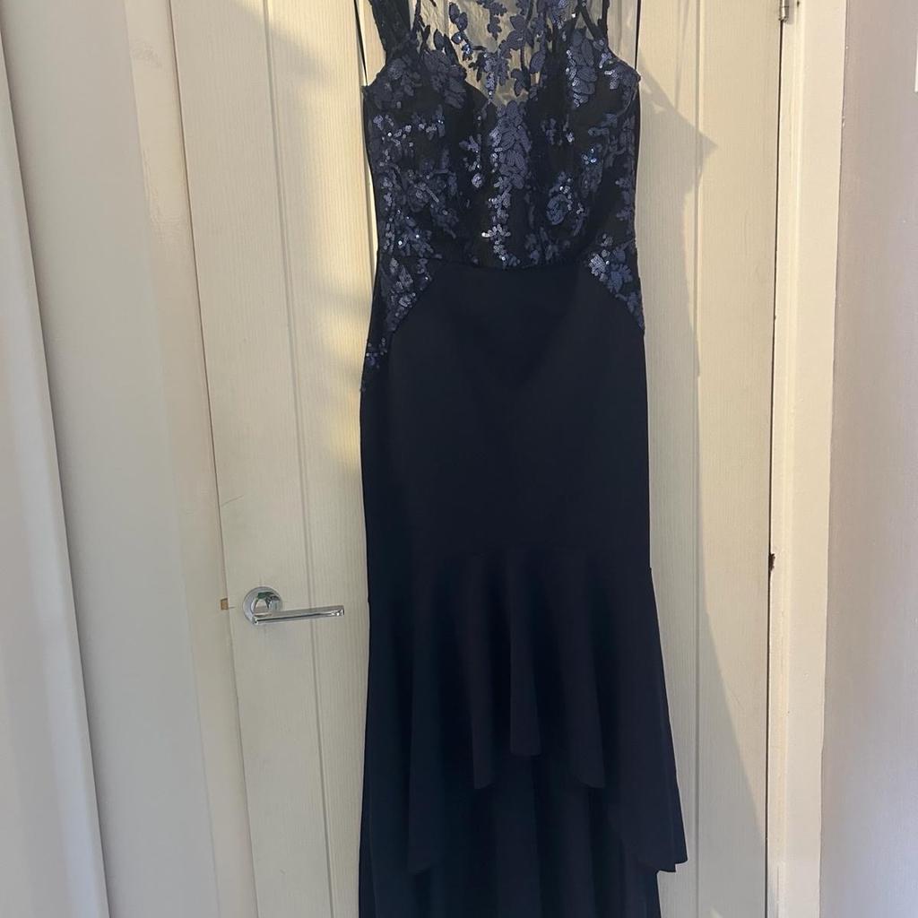 Lipsy London prom dress, size 12. Navy blue.
Only been worn once for a few hours.
Immaculate condition