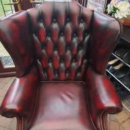 Oxblood queen anne chair in good condition with few scratches as shown in pictures.Very comfortable chair .COLLECTION ONLY NO COURIERS. Thank you for looking