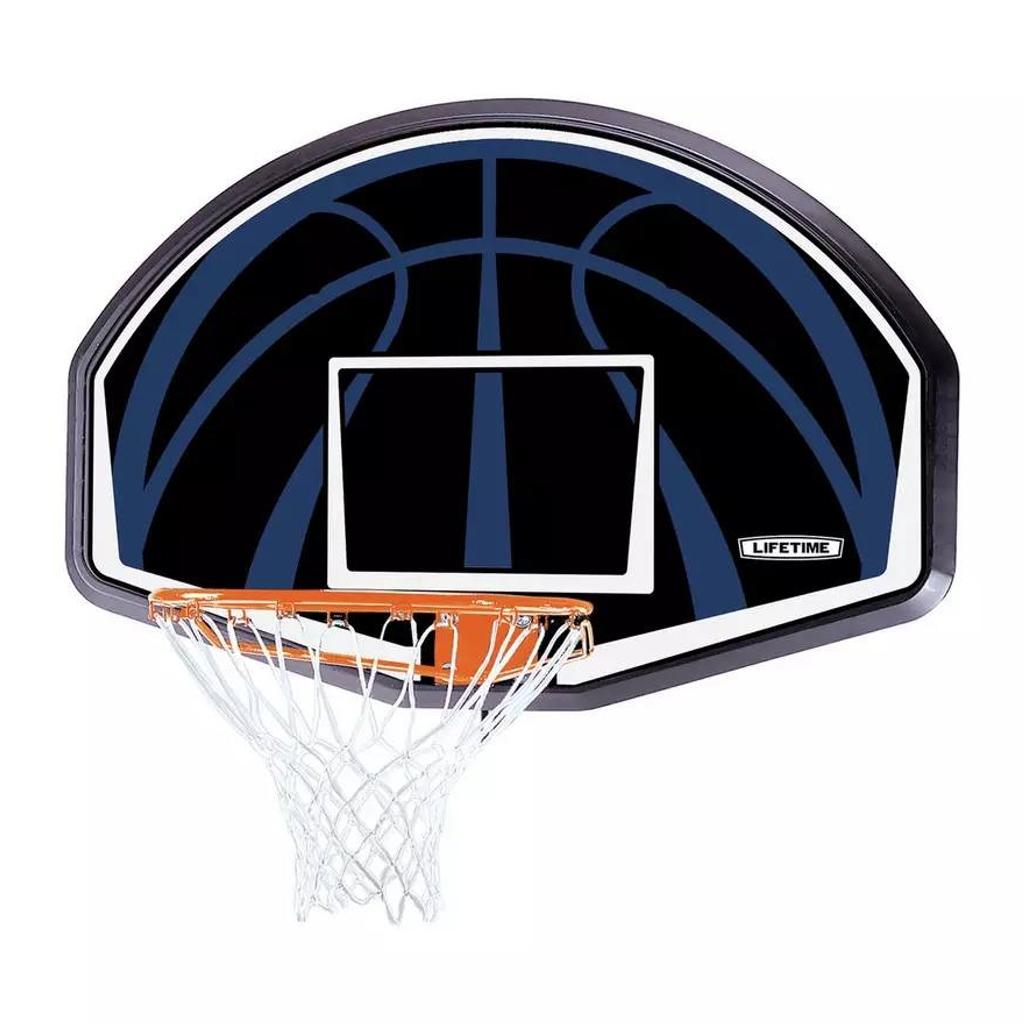 Lifetime Basketball Backboard, Hoop and Net Set

💥New/other. Flat packed in the box💥

Fade resistant graphics.
Wall or roof mountable. Supplied with mounting kit.
Classic rim.
All weather net.
Made from Steel.
Diameter 46cm.
For outdoor use

💥Check our other items💥