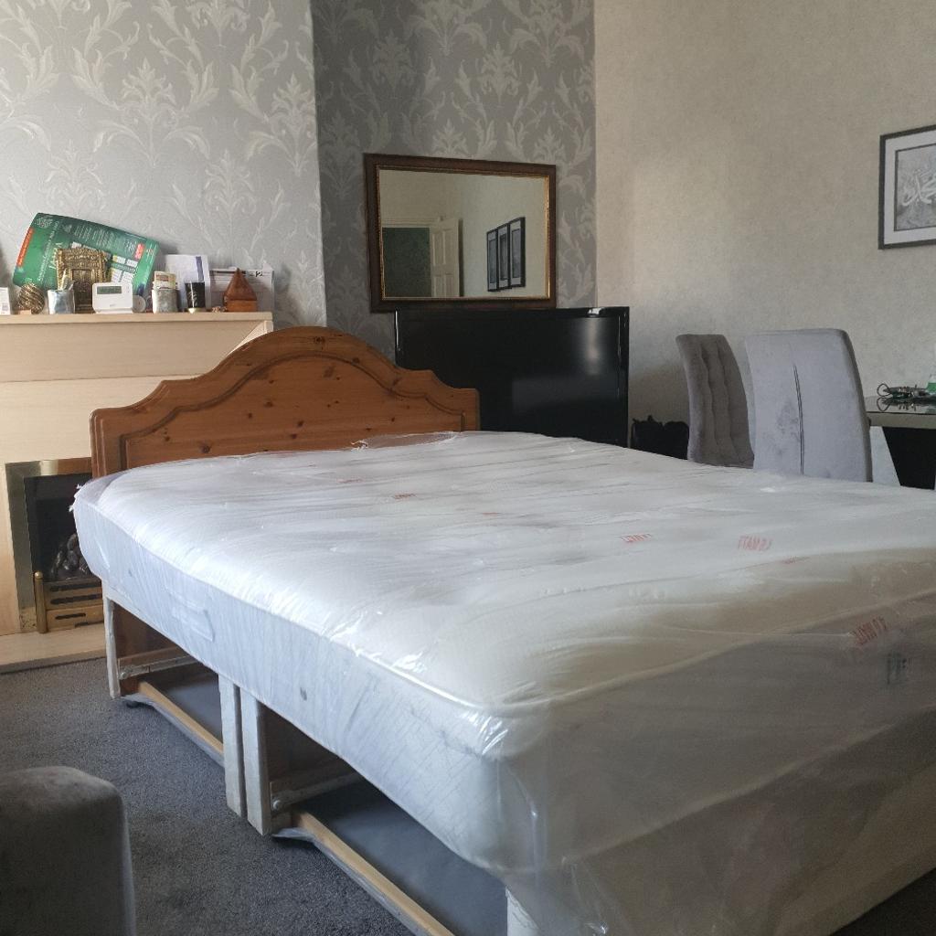 double bed with mattress, headboard, 2 drawers. Free collection
