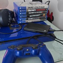 ps4 pro with 2 pad 6 games and headphones
also come with pns External hard drive