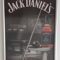 Jack Daniels 3D Bild im Rahmen.
Gebraucht aber in einem guten Zustand.
H 71cm x B 51cm incl. Rahmen 
Privatverkauf daher keine Garantie oder Gewährleistung und Rücknahme