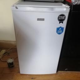 White under counter fridge with three shelves and three door shelves. And small freezer compartment. Collection only margate