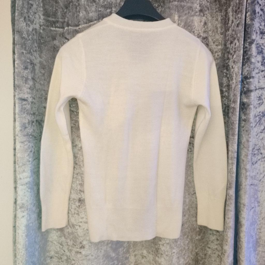 Off White Atmosphere V-Neck Sweater Jumper size 12. Collection only.