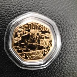 24 KT gold plated D Day Landings 50p coin.£8.95 plus postage.