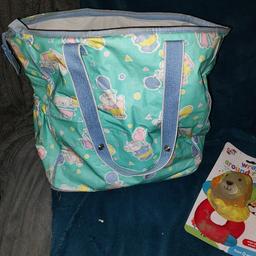 nappy bag, good clean cond.
has baby change change mat needs wipe down. also free soft toy. new but dropped in mud!
£3