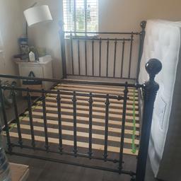 dreams Hugo nickel double bed frame very chunky bedstead ready to collect