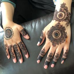 Henna artist available in B24. 
Natural henna used - suitable for children and pregnant ladies. 
Please enquire for price.